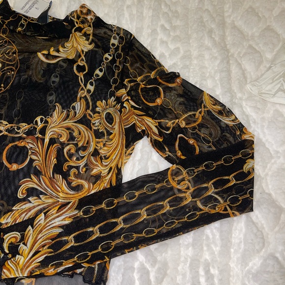 NWT see through chain long sleeve top size small - Picture 5 of 7